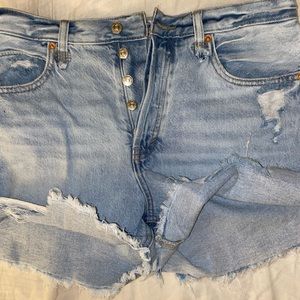 Free people high rise Makai short in playa paraiso  shorts in light wash denim